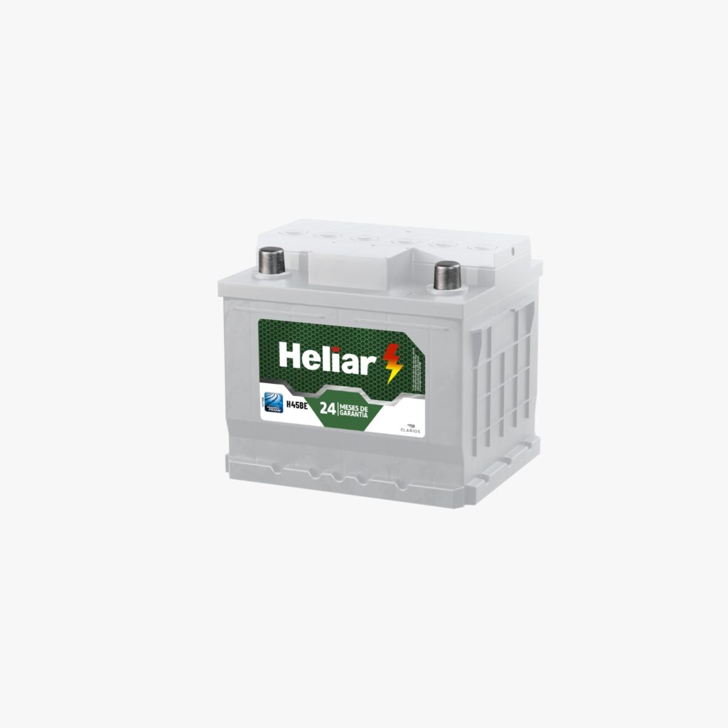 Bateria Heliar Convencional 45Ah - H45BE - Garantia 24 meses