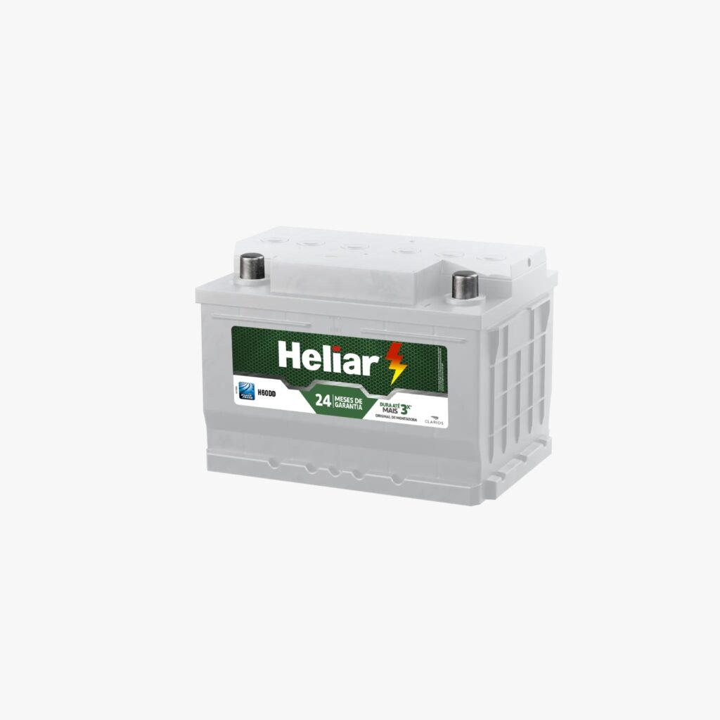 H60DD: 60Ah - Baterias Automotivas Heliar Convencional