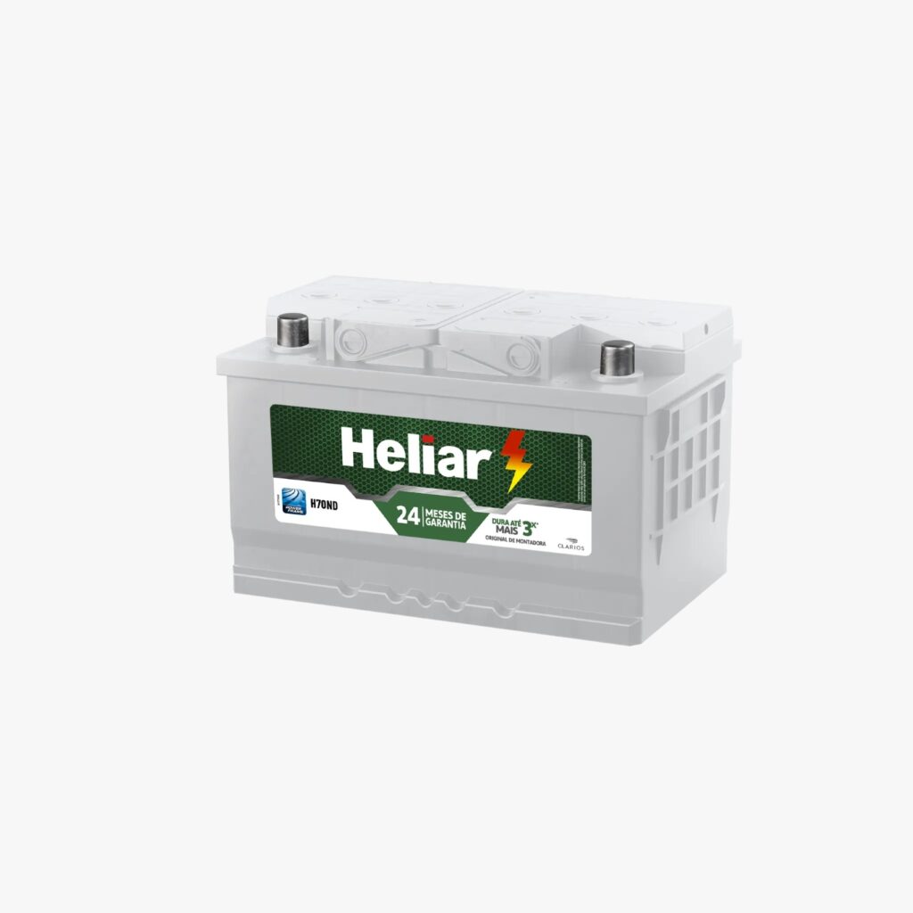 H70ND: 70Ah - Baterias Automotivas Heliar Convencional