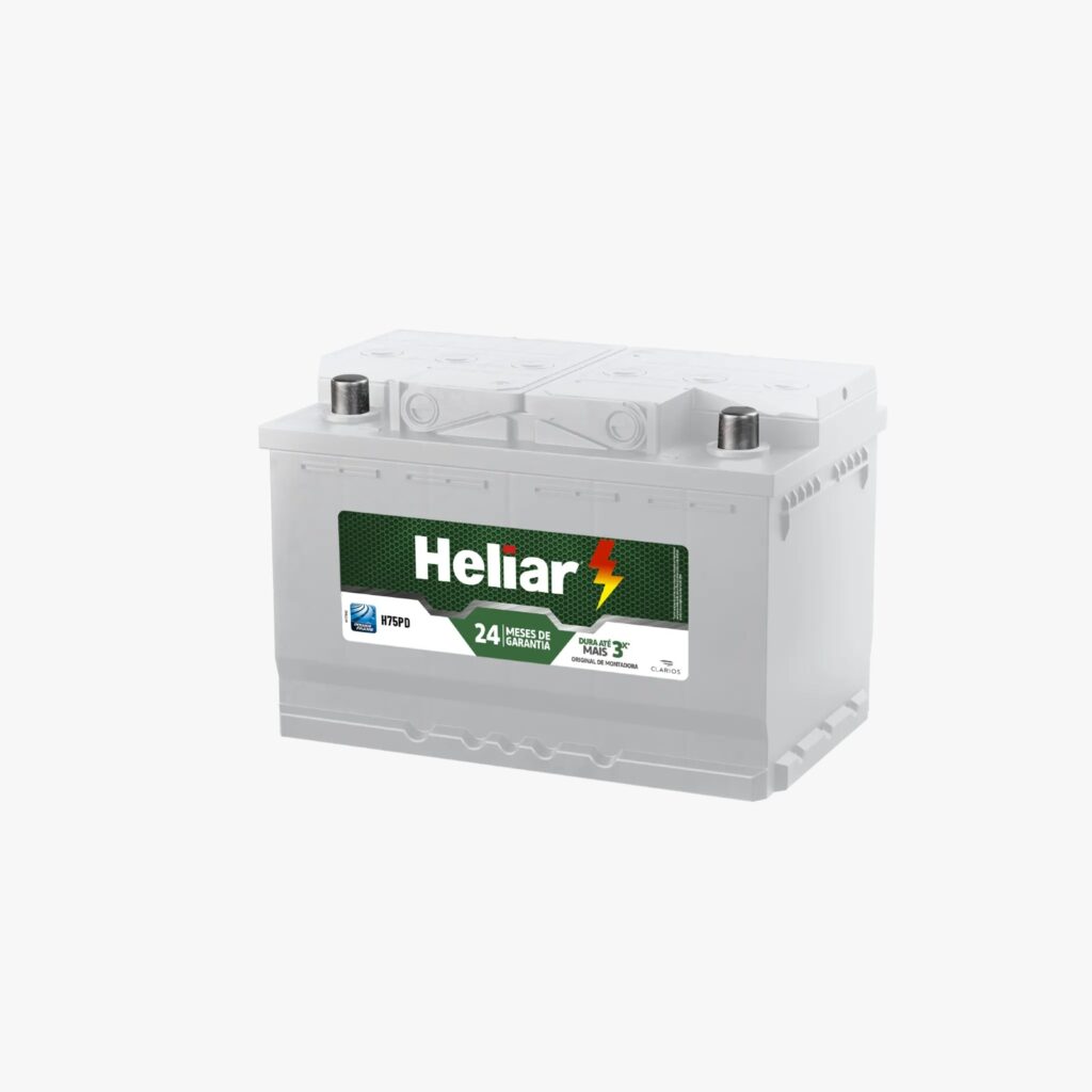 H75PD: 75Ah - Baterias Automotivas Heliar Convencional
