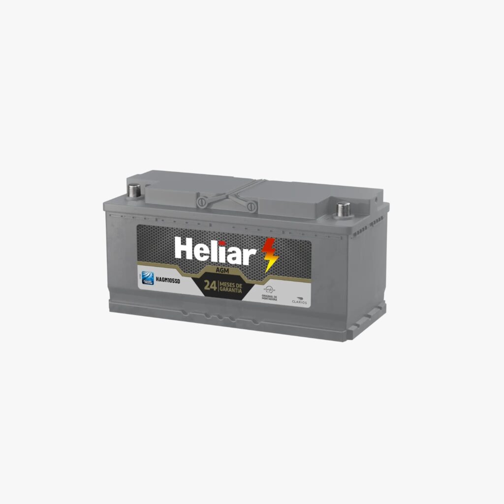 Bateria Heliar AGM 105Ah - HAGM105SD - Garantia 24 meses