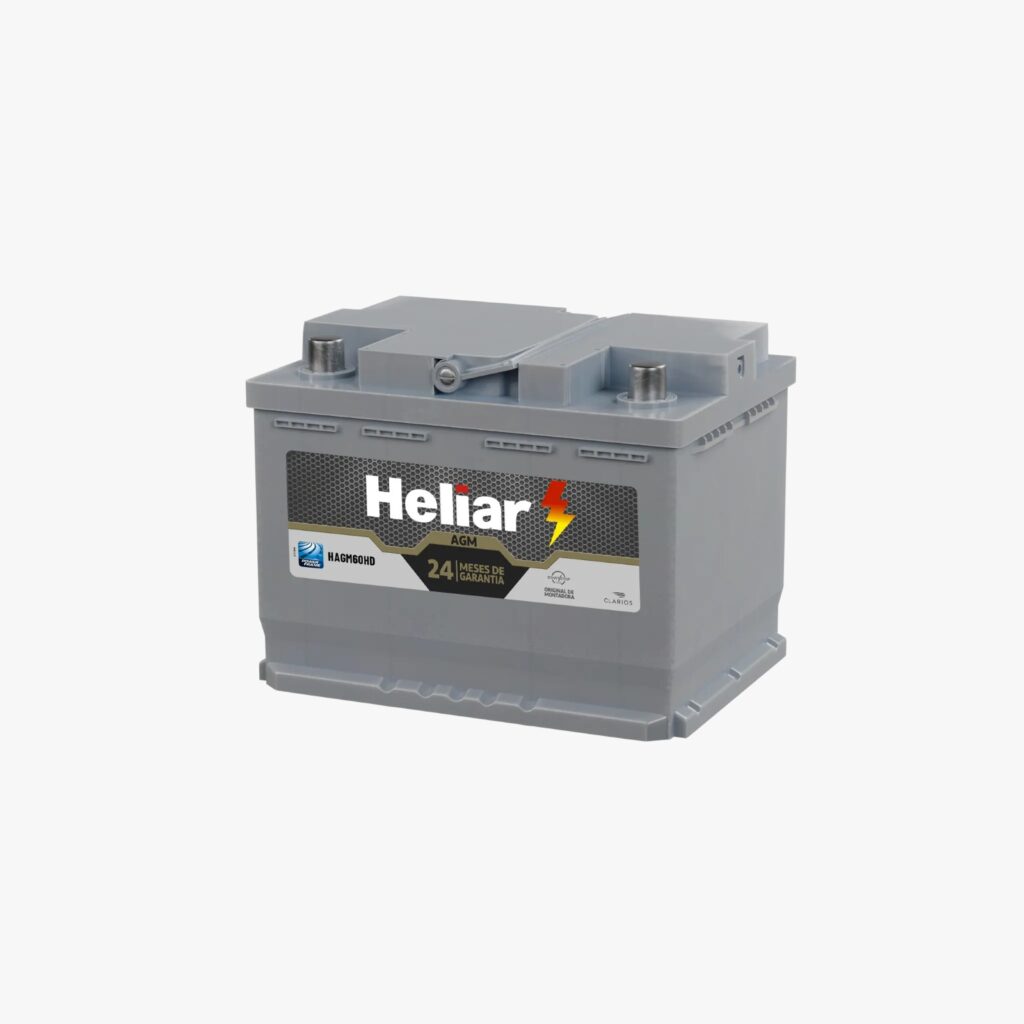 Bateria Heliar AGM 60Ah - HAGM60HD - Garantia 24 meses