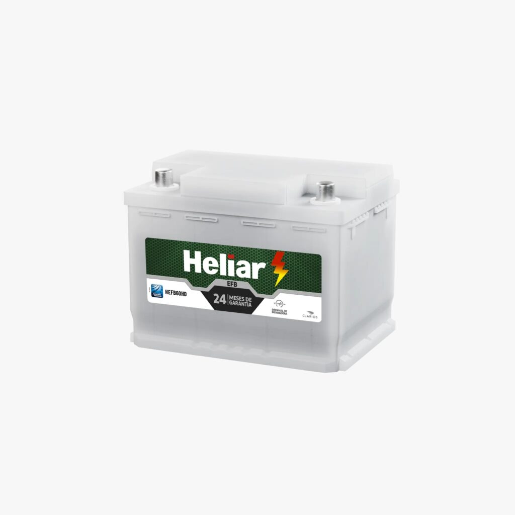 Bateria Heliar EFB 60Ah - HEFB60HD - Garantia 24 meses