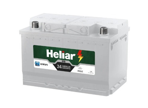 Bateria Heliar EFB 72Ah - HEFB72PD - Garantia 24 meses