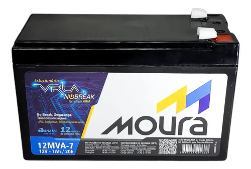 Bateria Moura 12V 7Ah para NoBreak | Pronta Entrega