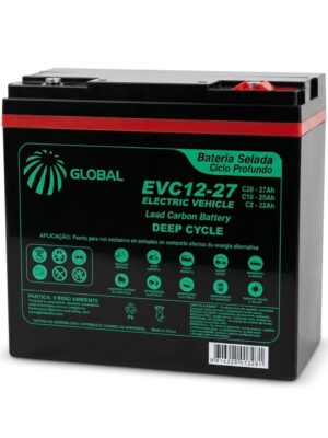 4 Baterias Global Ciclo Profundo EV12-27 | Entrega e Instalação Grátis