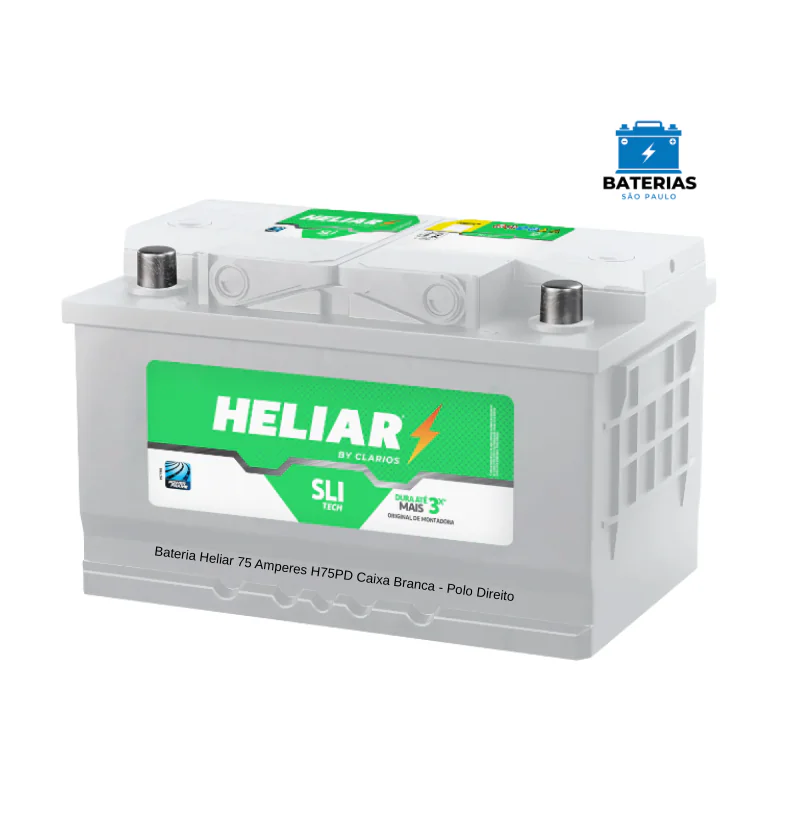 Bateria Heliar 75 Amperes | Troca Grátis no Local