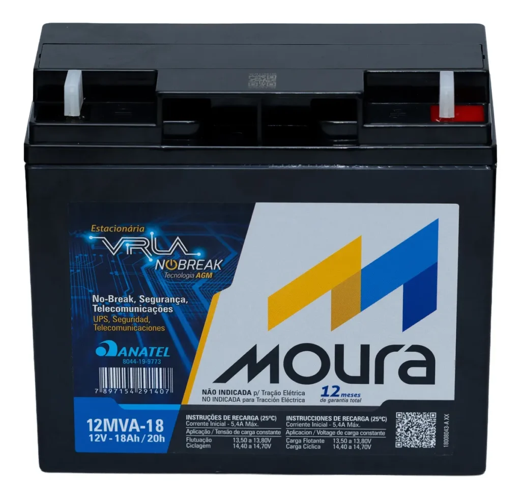 Bateria Moura 12MVA-18Ah 18Ah | Pronta Entrega