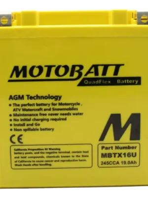 Bateria Motobatt MBTX16U AGM 12V 19Ah - QuadFlex