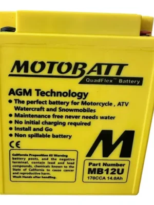 Bateria Motobatt MB12U AGM 12V 14Ah - QuadFlex