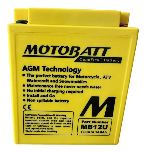 Bateria Motobatt MB12U AGM 12V 14Ah - QuadFlex