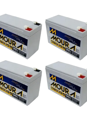 Kit 4 Baterias Moura 12V 7Ah para NoBreak | Pronta Entrega