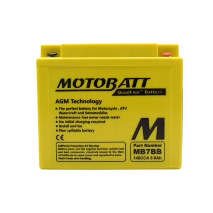 Bateria de Moto Motobatt MB7BB 8Ah | Livre de Manutenção